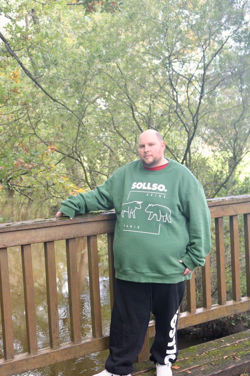SOLLSO. Sweatshirt „Bull - Bear“, Farbe Jungle Green, Größe XXL SOLLSO. Sweatshirt „Bull - Bear“, Farbe Jungle Green, Größe XXL