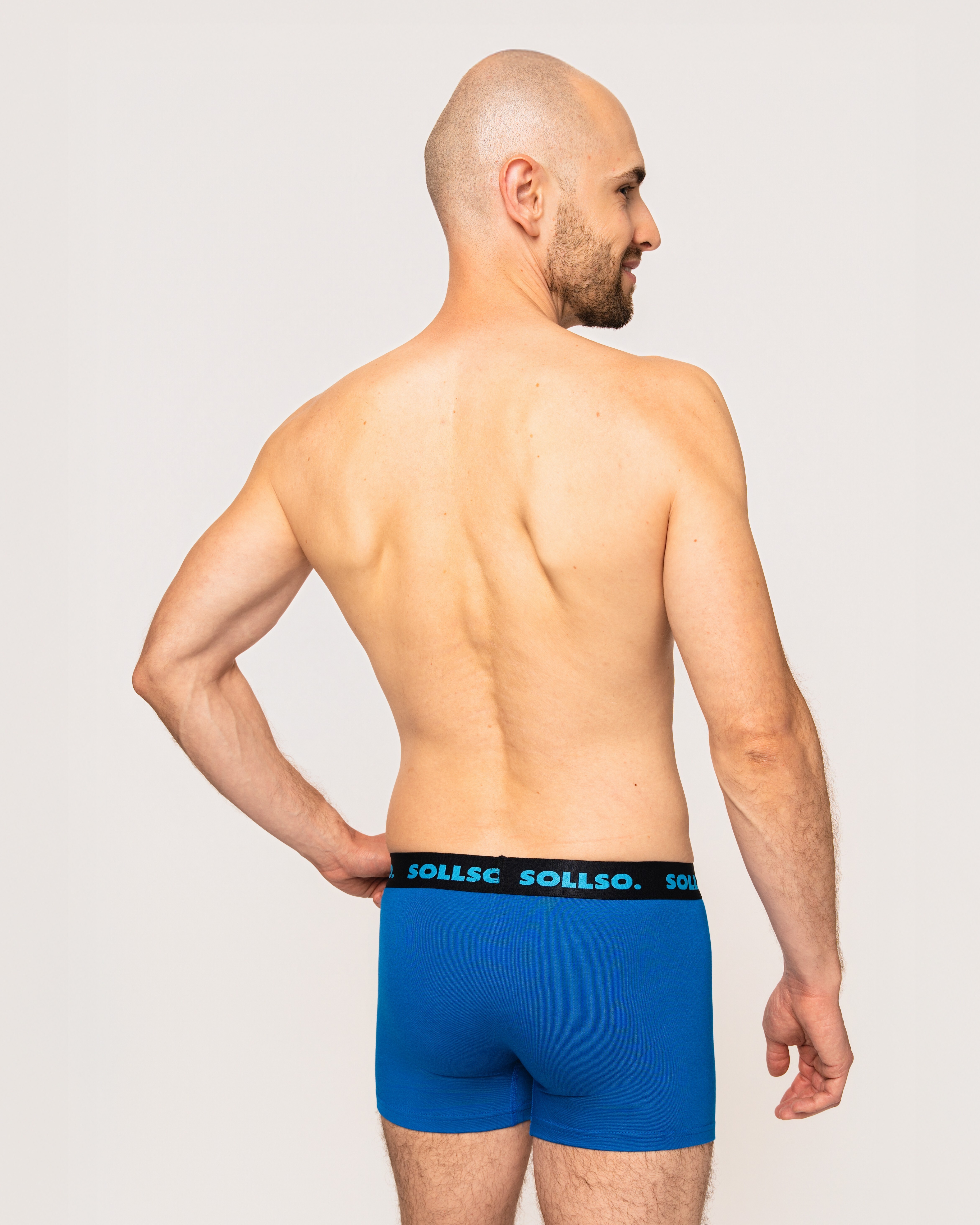 3er Pack Herren Boxershort, Bambusviskose, Blau, Gr.L