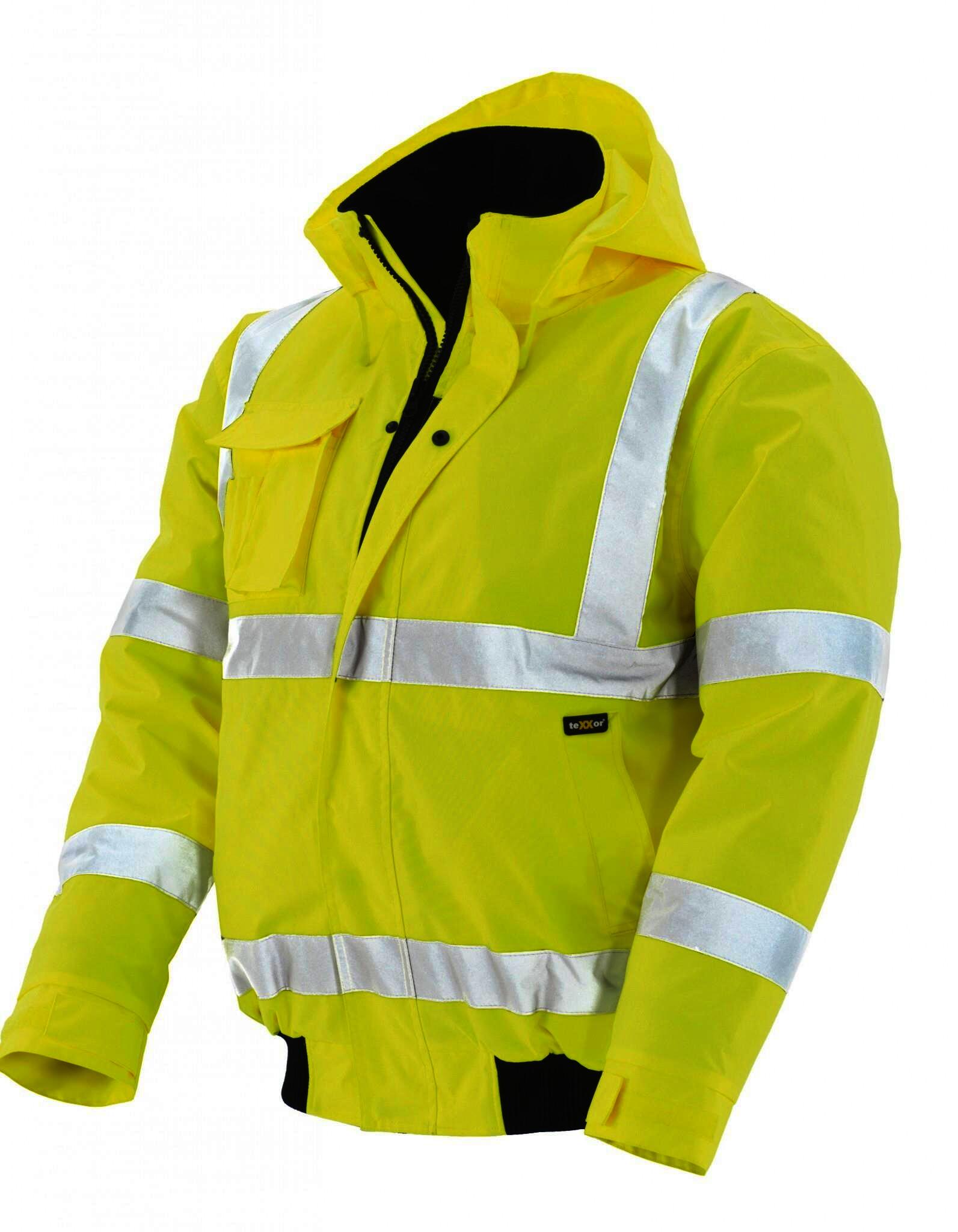 teXXor Warnschutz-Pilotenjacke Whistler wasserdichte, winddichte Arbeitsjacke, leuchtgelb, 4118