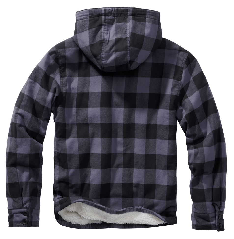 Brandit Lumberjacket hooded schwarz/grau, Größe L