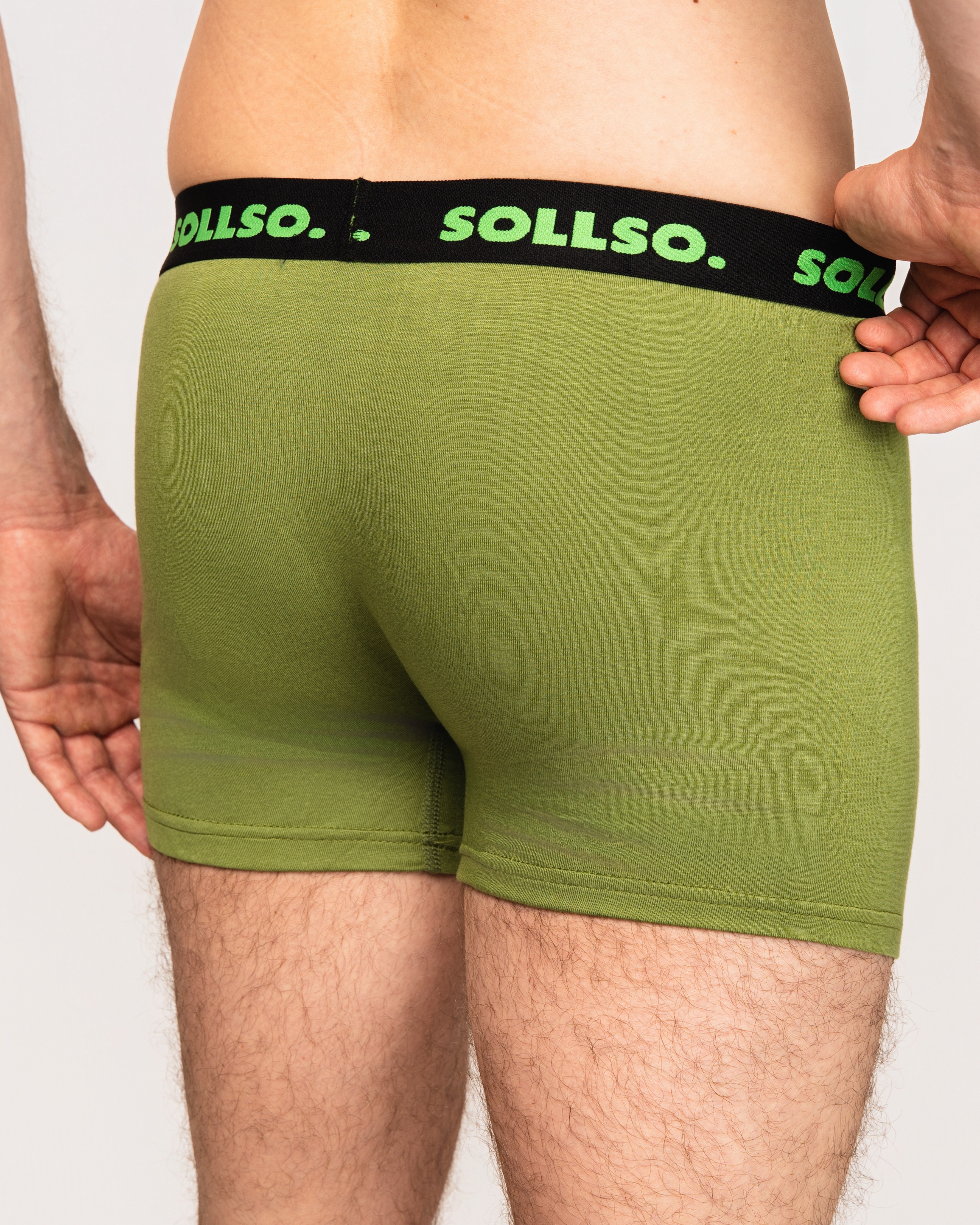 3er Pack Herren Boxershort, Bambusviskose, Olive, Gr.3XL