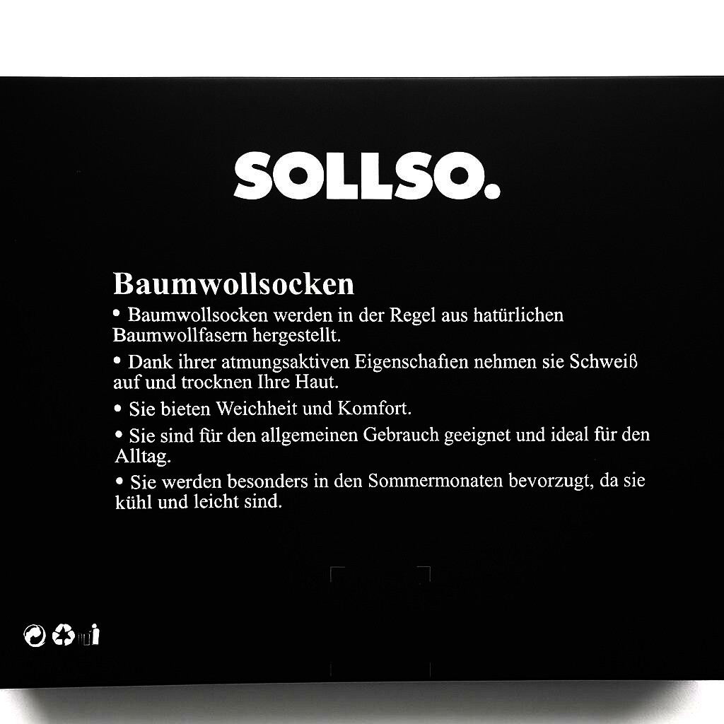 Tennissocken „SOLLSO.“, weiß, 2 x 3er-Pack, Gr-35/38