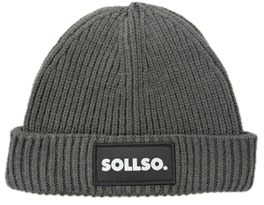 SOLLSO. Harbour Beanie, Strickmütze, dunkelgrau
