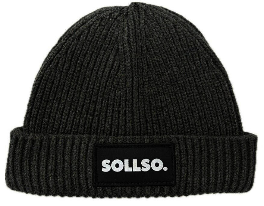 SOLLSO. Harbour Beanie, Strickmütze, dunkelgrau