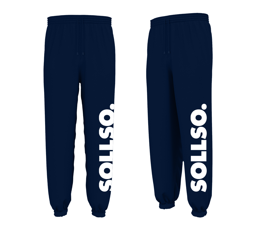 SOLLSO. Sweatpants „Pure Logo Big“, Farbe Navy Blue, Größe XXL