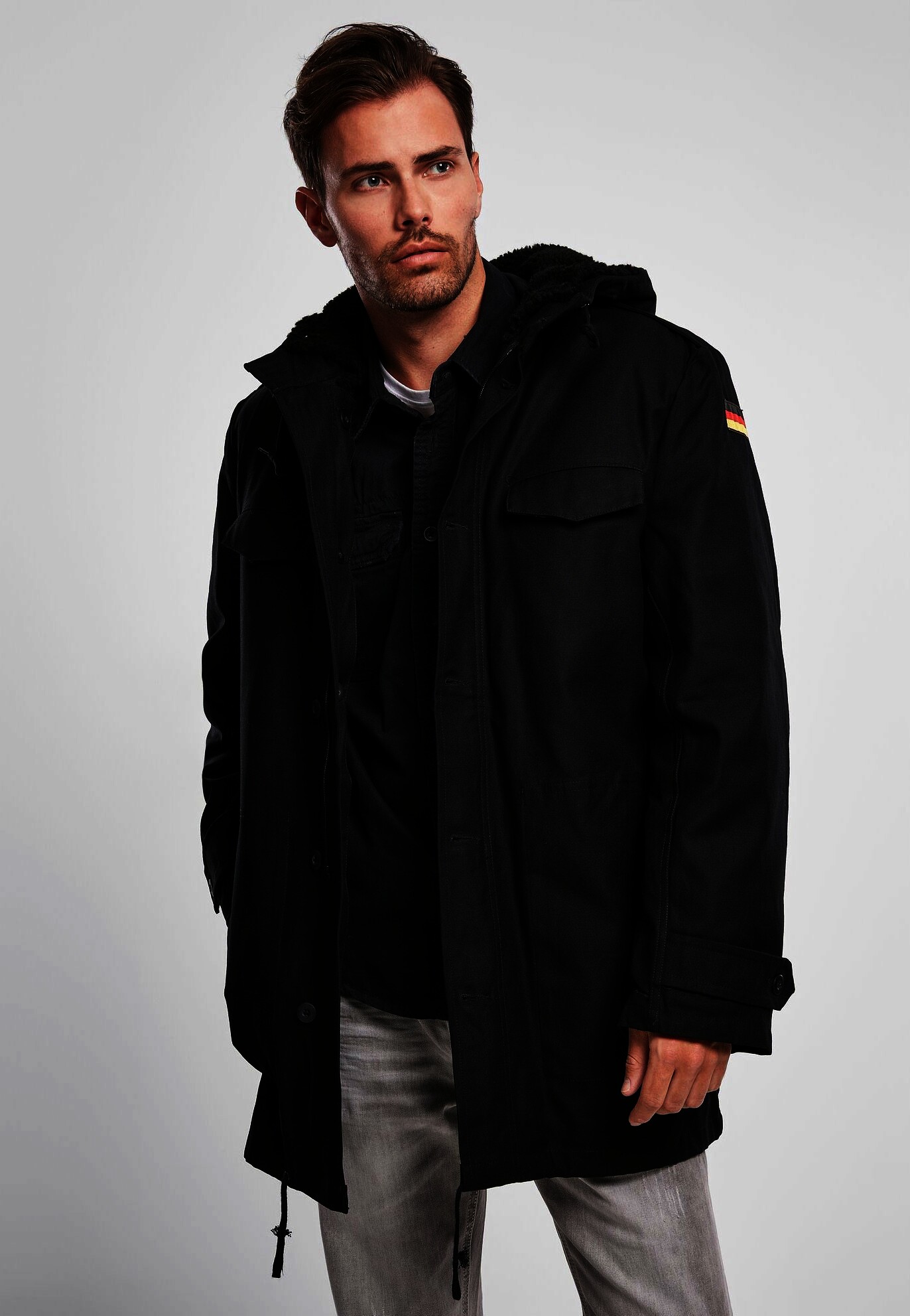 Brandit BW Parka Flag, Schwarz, Gr.52