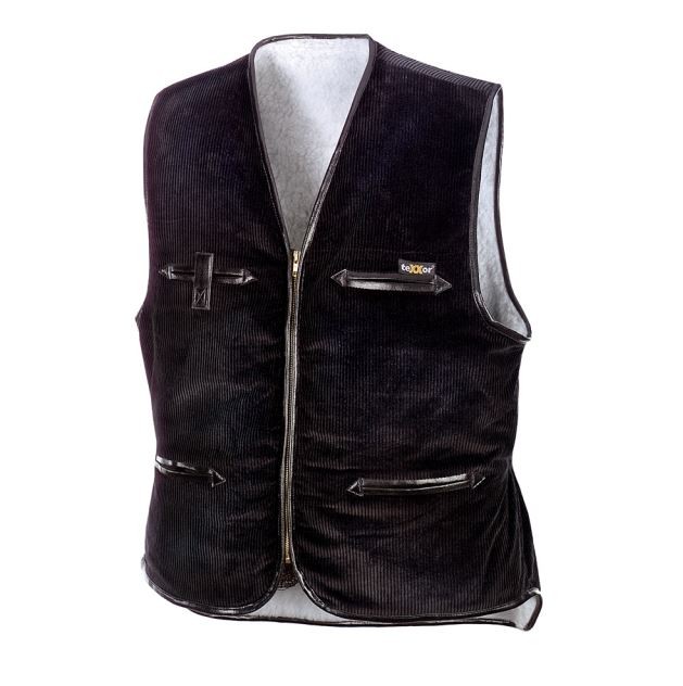 teXXor Arbeitsweste VEGA, gefütterte Breitcordweste schwarz Gr. L