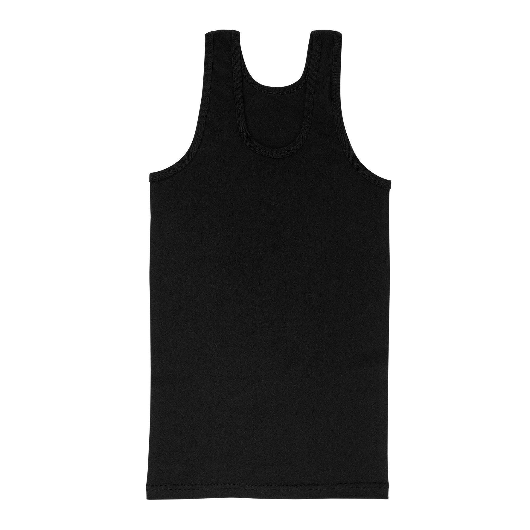 2er-Pack Herren-Unterhemd 20430, Feinripp, Schwarz, Gr.6