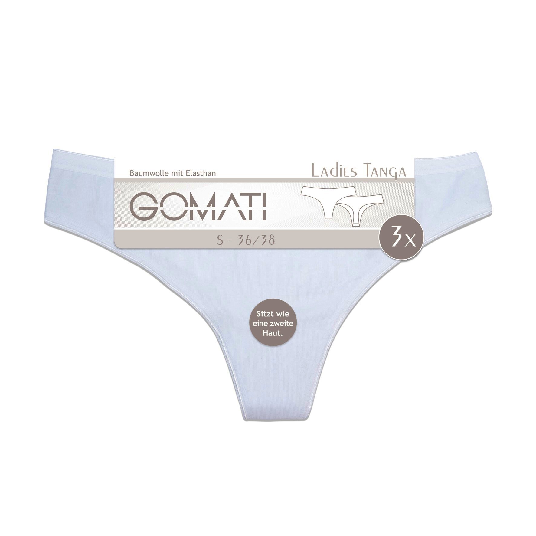 Damen Tanga 10112, versch. Farben, 3er Pack