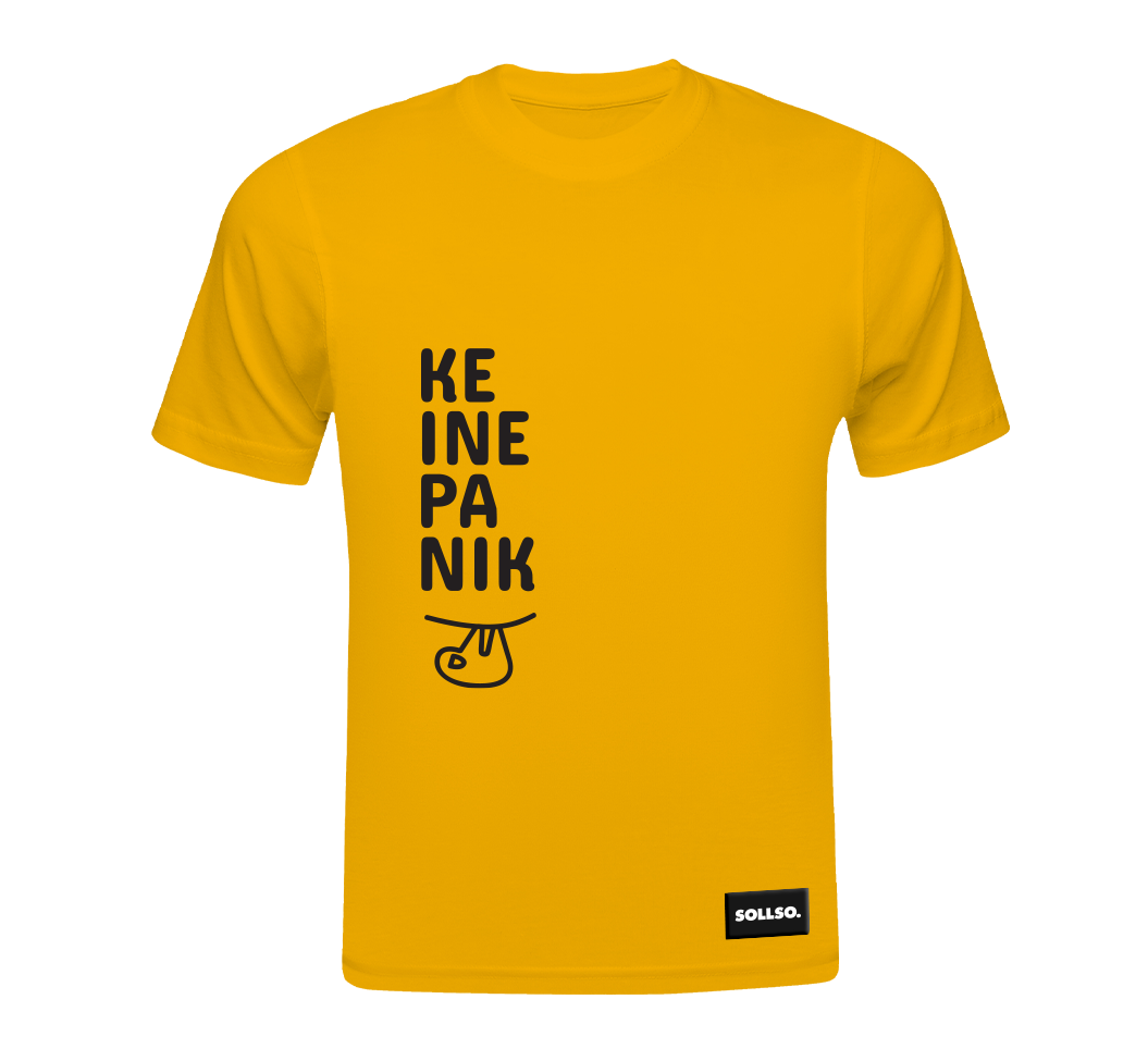 SOLLSO. T-Shirt „Keine Panik“, Summer Sun,  XL