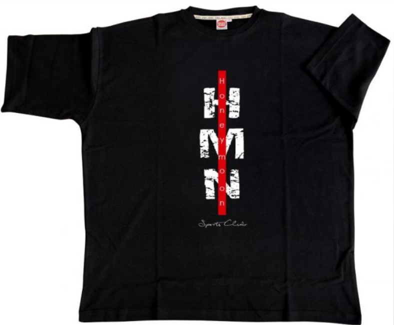 Honey Moon T-Shirt Sports-Club, Farbe schwarz, Gr.5XL