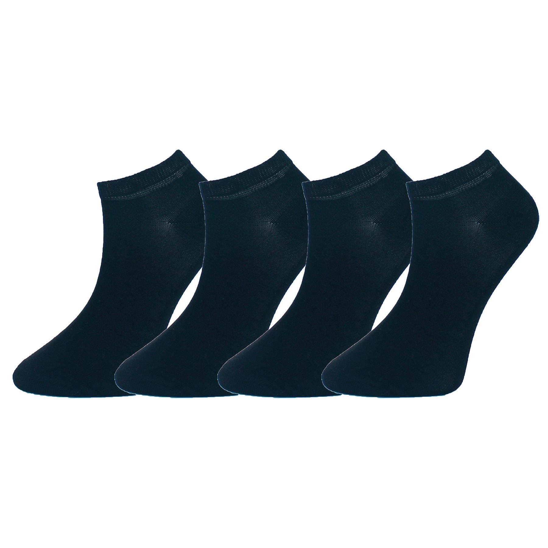 Damen Sneaker-Socken 7001, schwarz, 2 x 4er-Pack, Gr.39/42