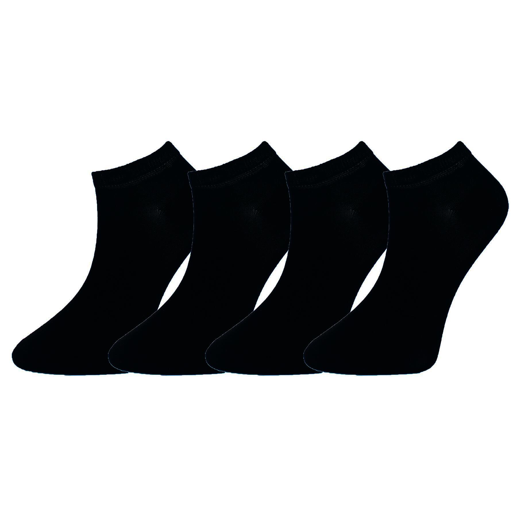 Damen Sneaker-Socken 7001, schwarz, 2 x 4er-Pack, Gr.39/42