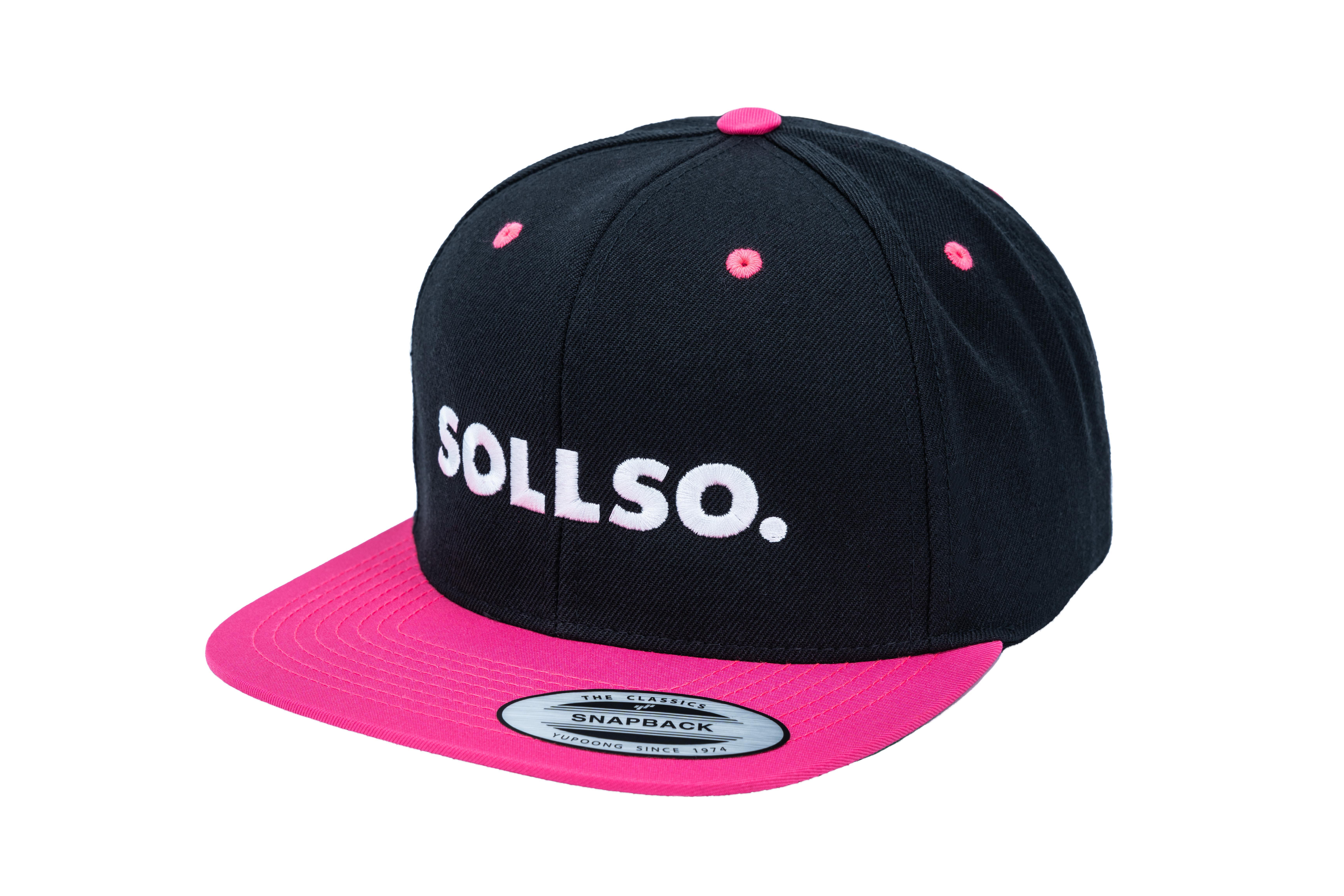 SOLLSO. Classic Snapback 2-Tone Cap, Black-Neon Pink SOLLSO. Classic Snapback 2-Tone Cap, Black-Neon Pink