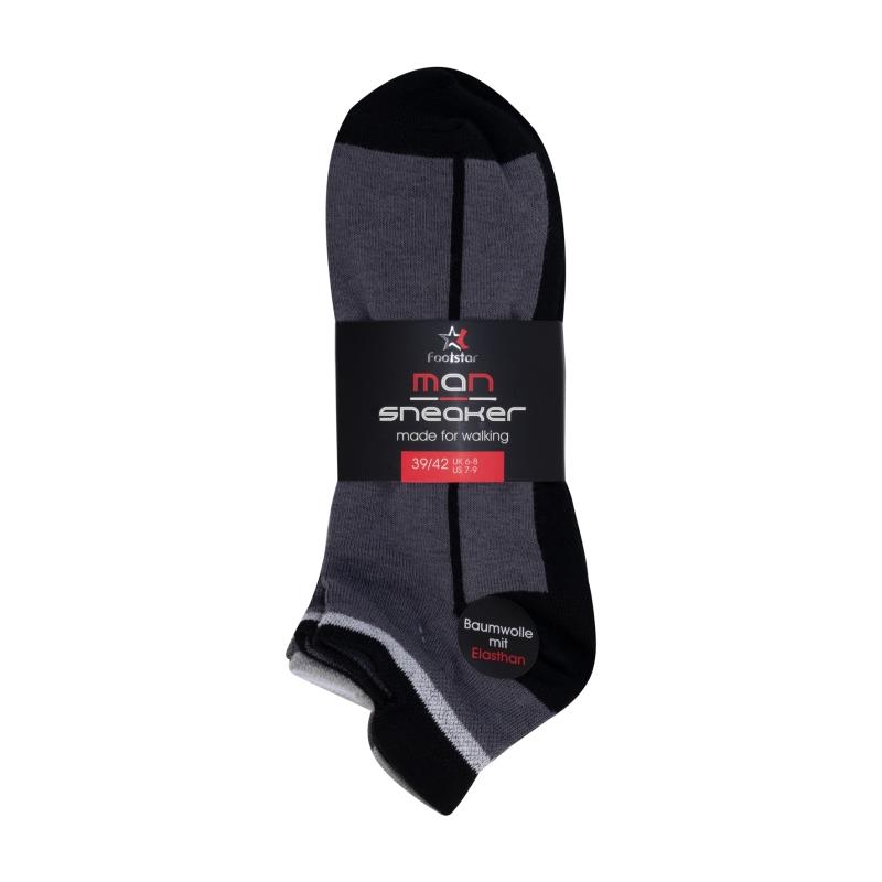 Herren Sneaker-Socken 72180 , Gr. 43/46, farbig gem., 4er-Pack Herren Sneaker-Socken 72180 , Gr. 43/46, farbig gem., 4er-Pack