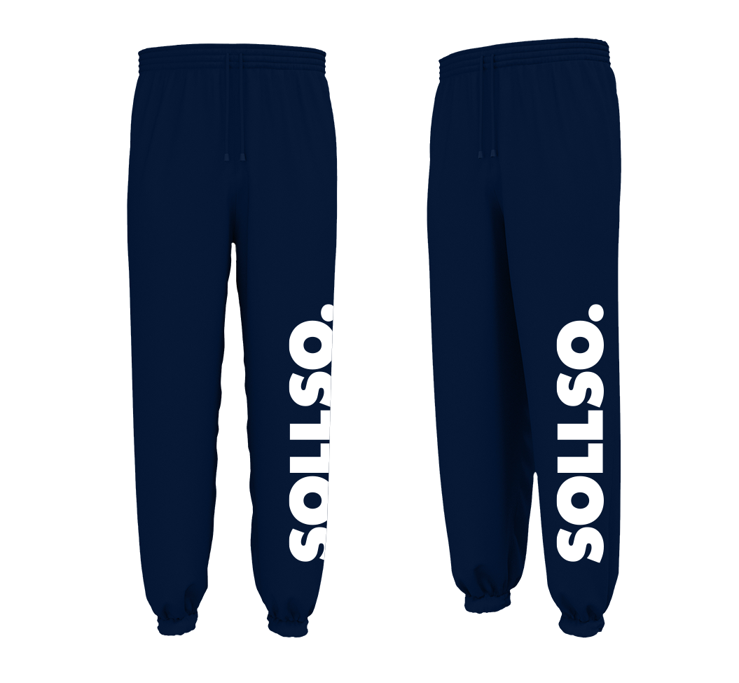 SOLLSO. Sweatpants „Pure Logo Big“, Farbe Navy Blue, Größe L SOLLSO. Sweatpants „Pure Logo Big“, Farbe Navy Blue, Größe L