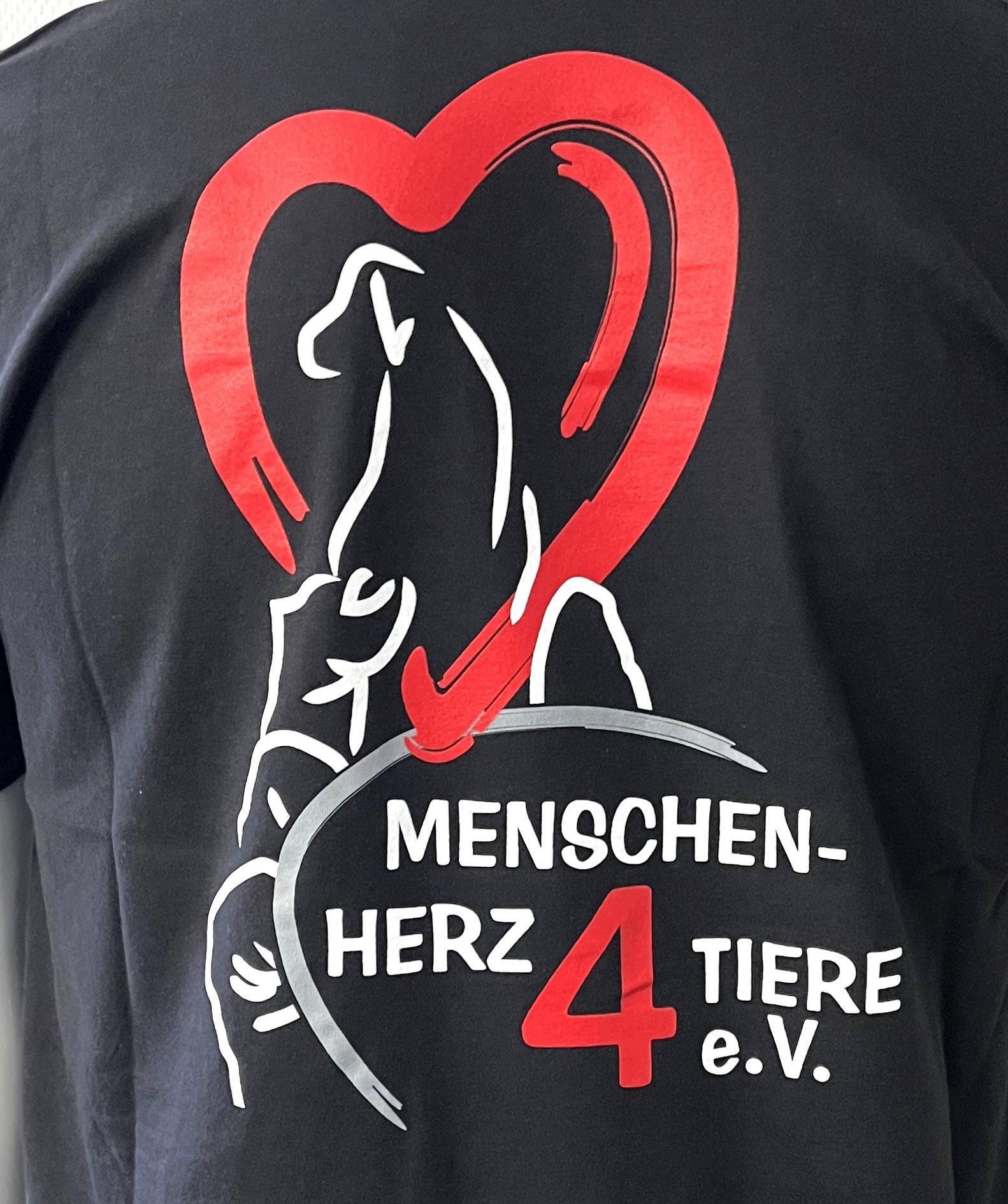 Herren T-Shirt "Menschen Herz 4 Tiere e.V." by SOLLSO., schwarz, Gr.XXL