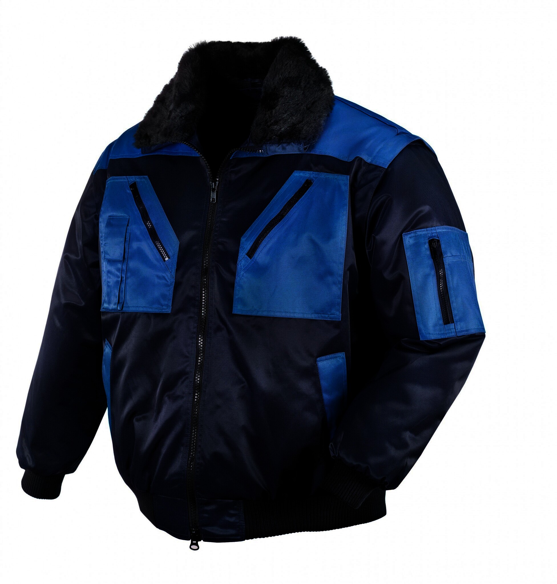 teXXor Piloten Oslo Arbeitsjacke mit abnehmbaren Ärmeln marine/kornblau, 4173, Größe 5XL