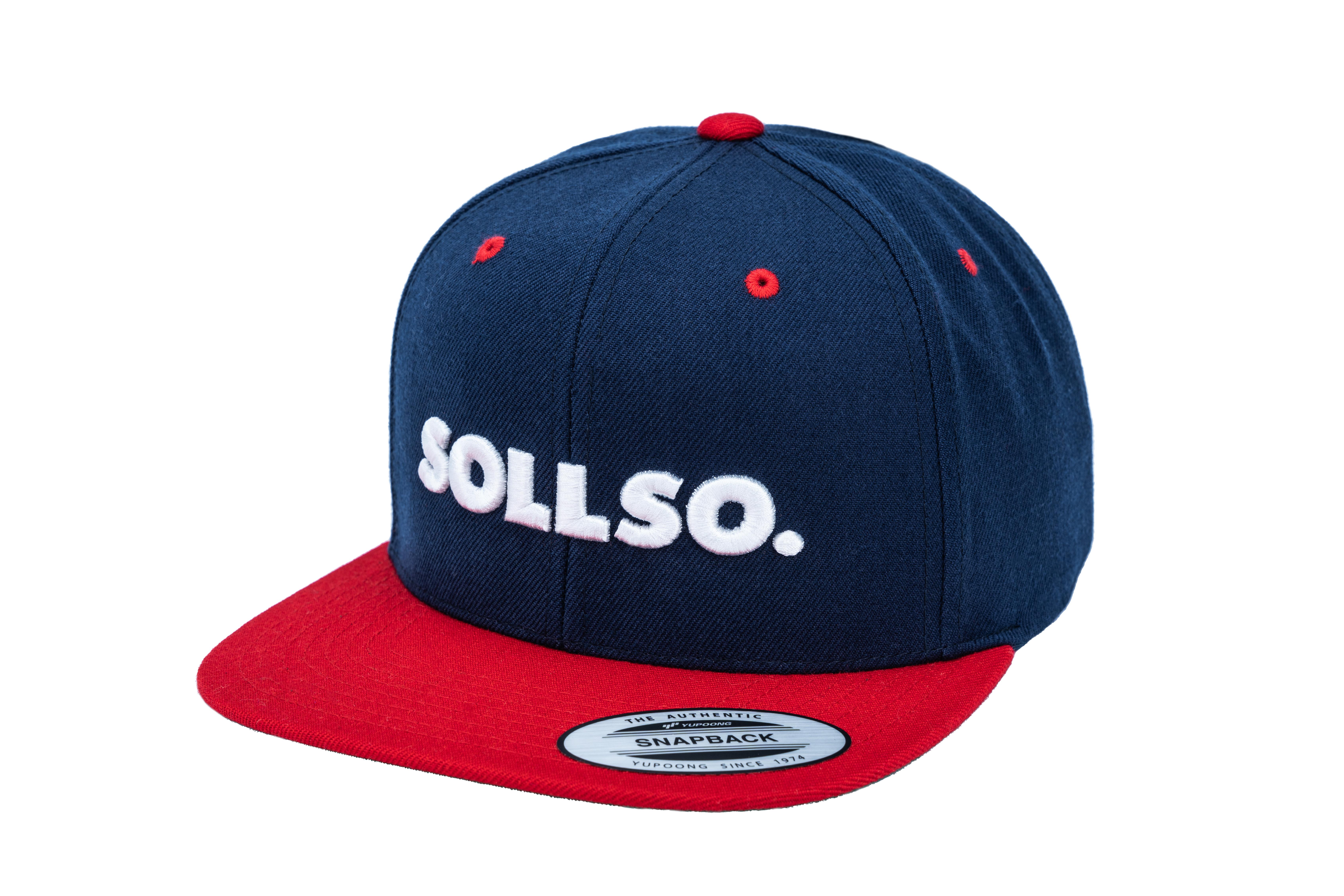 SOLLSO. Classic Snapback 2-Tone Cap, Navy-Red