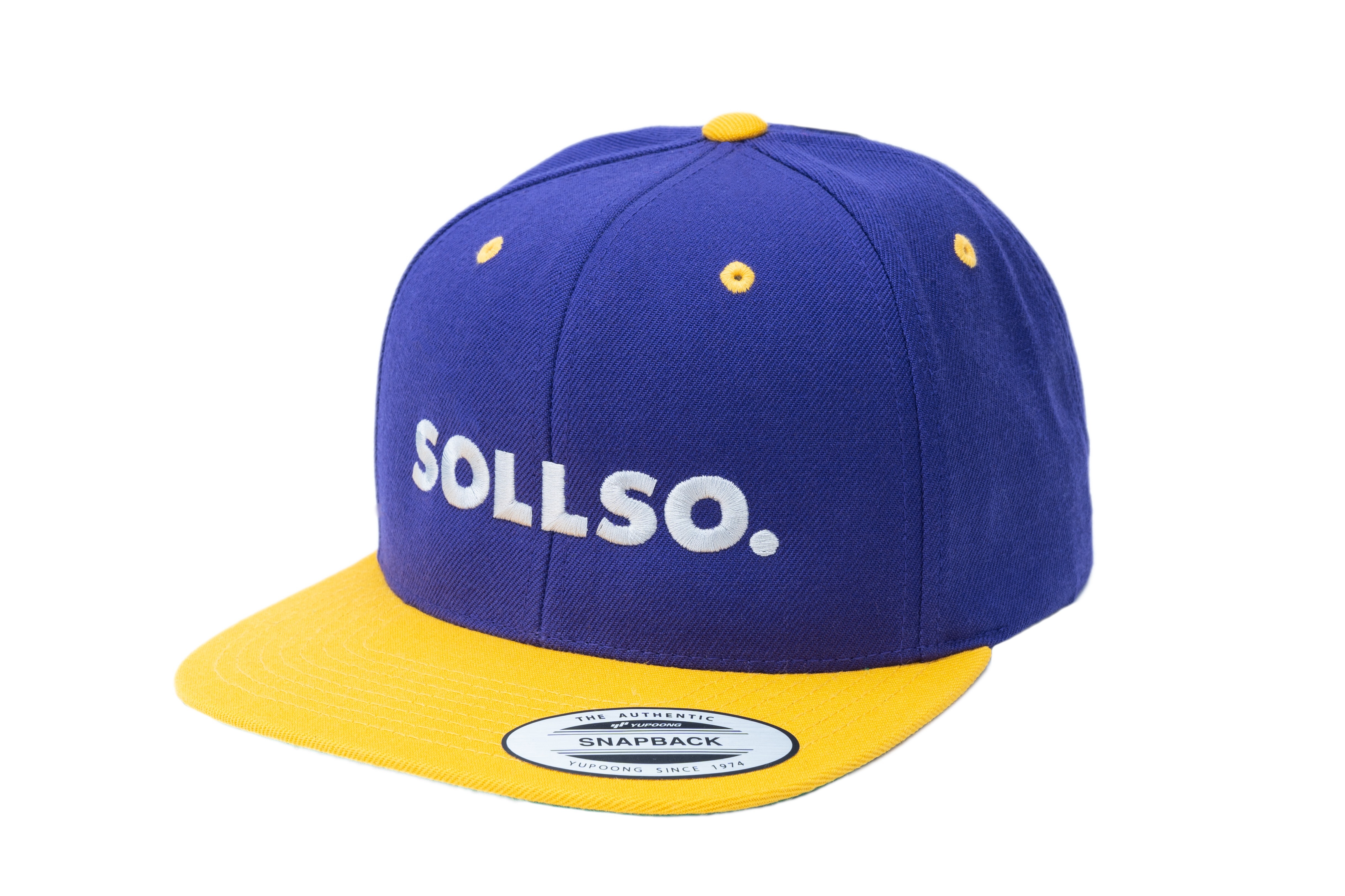 SOLLSO. Classic Snapback 2-Tone Cap, Pur-Gold