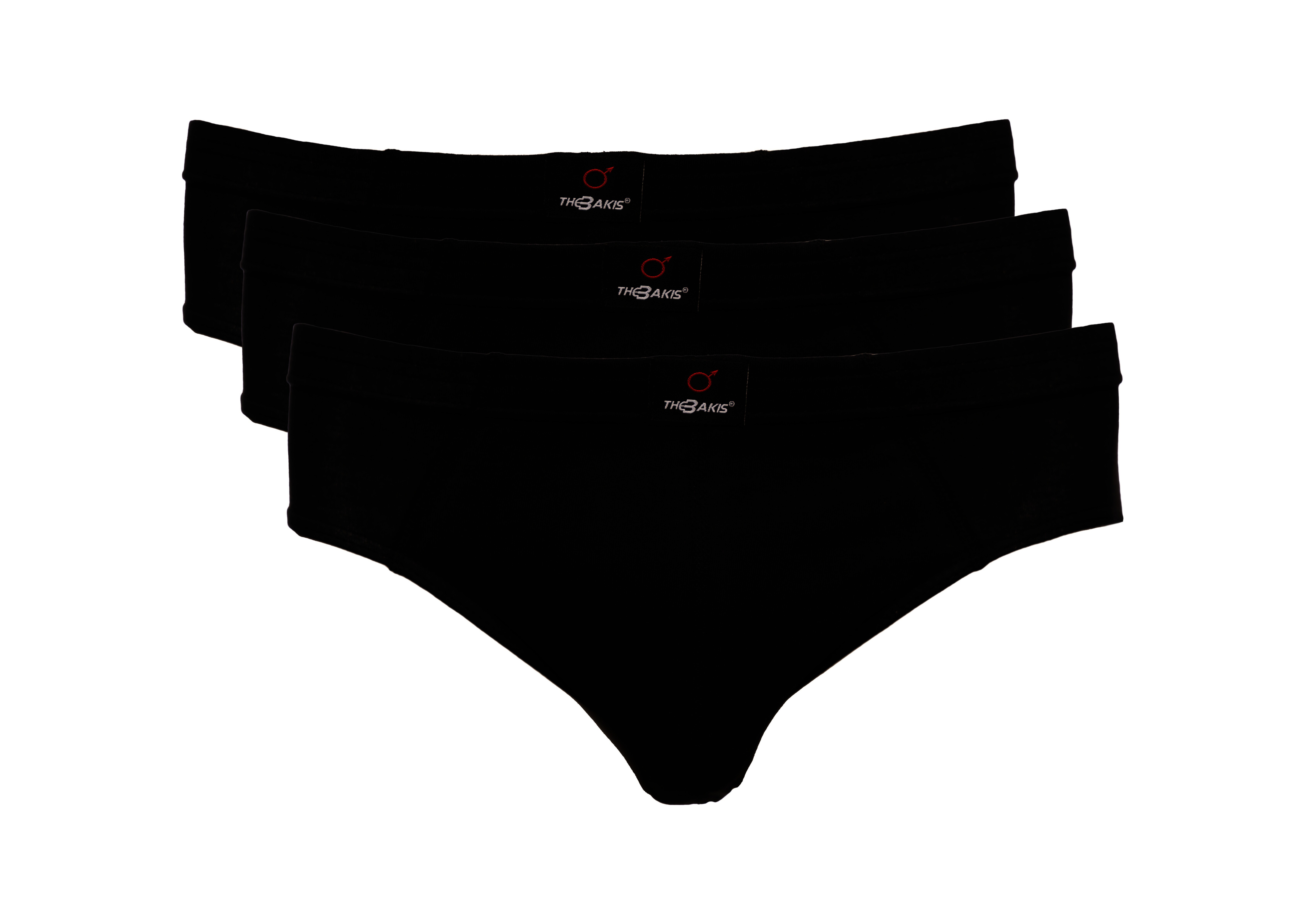The BAKIS Herren Sportslip, 3er Pack, schwarz, Größe 7