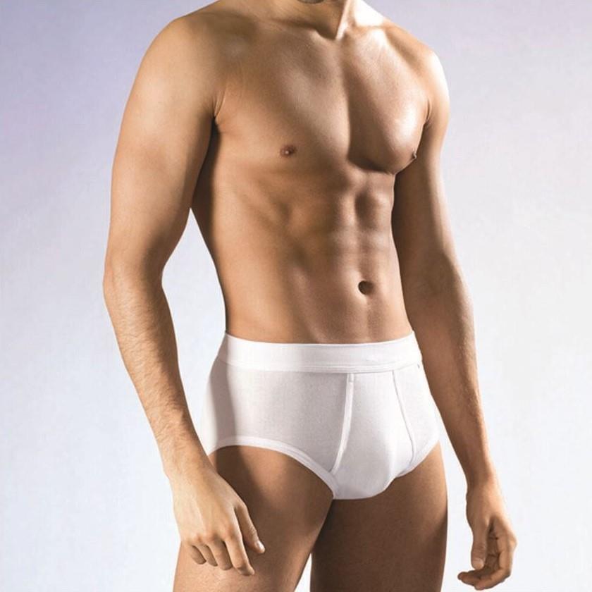 Herren Slip mit Eingriff 3er Pack Feinripp Farbe: weiß Größe 9