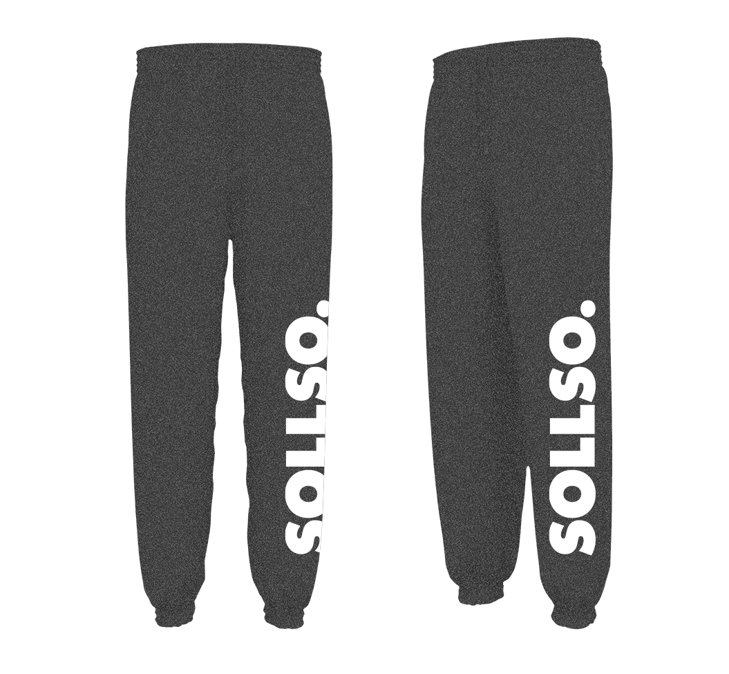SOLLSO. Sweatpants „Pure Logo Big“, Farbe Pepper & Salt, Größe 10XL