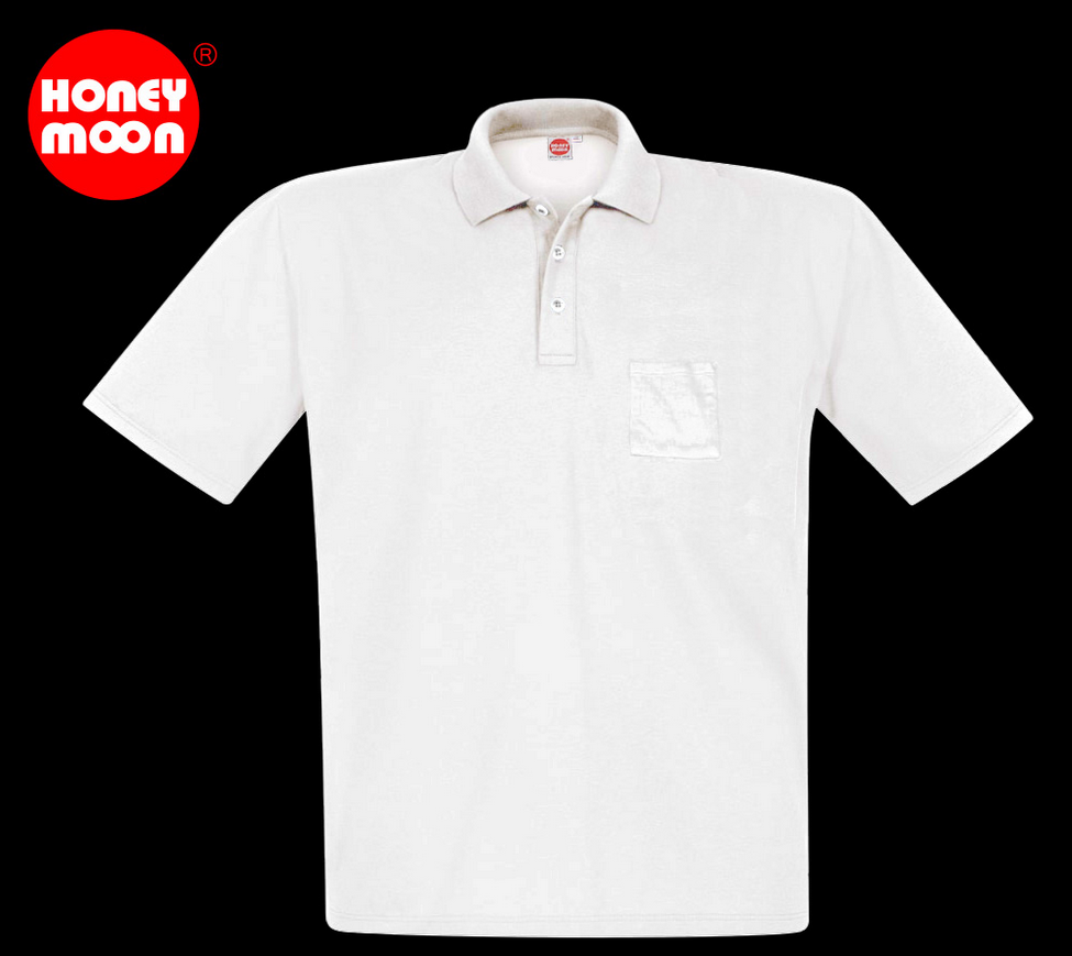Honey Moon Polo-Pique-Shirt, Farbe weiß, Gr.7XL