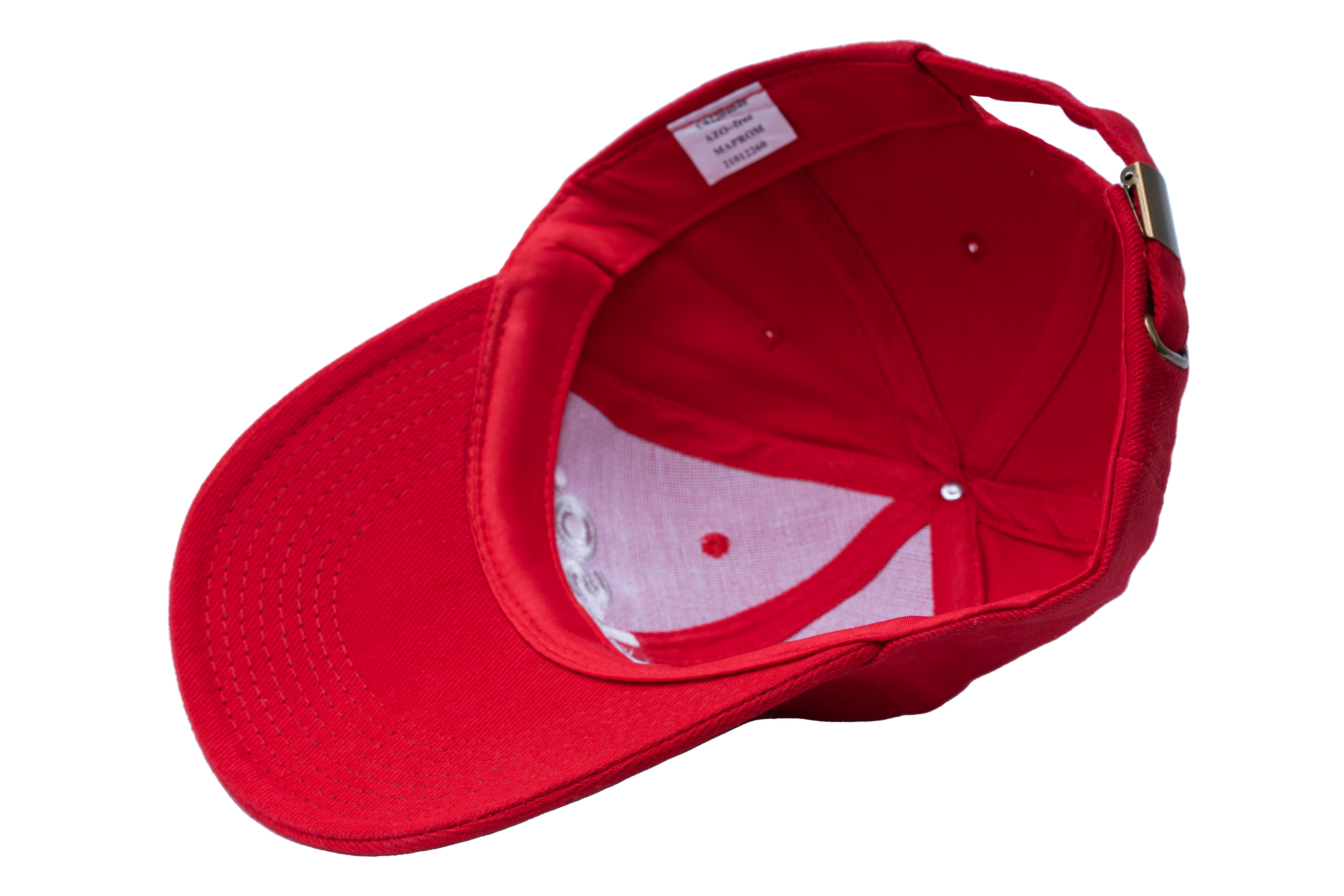 SOLLSO. 6 Panel Strong Front Raver Cap, Rot