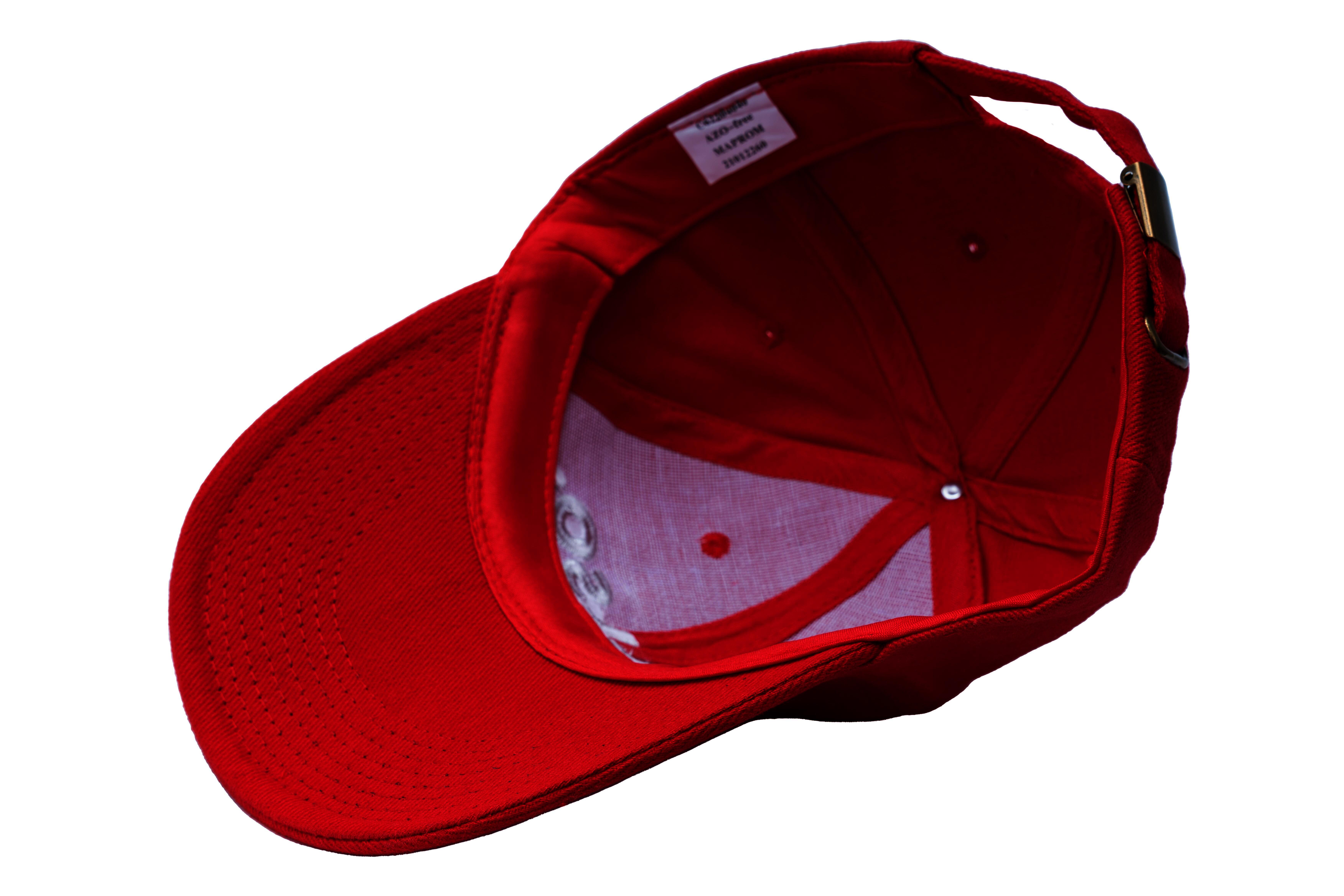SOLLSO. 6 Panel Strong Front Raver Cap, Rot