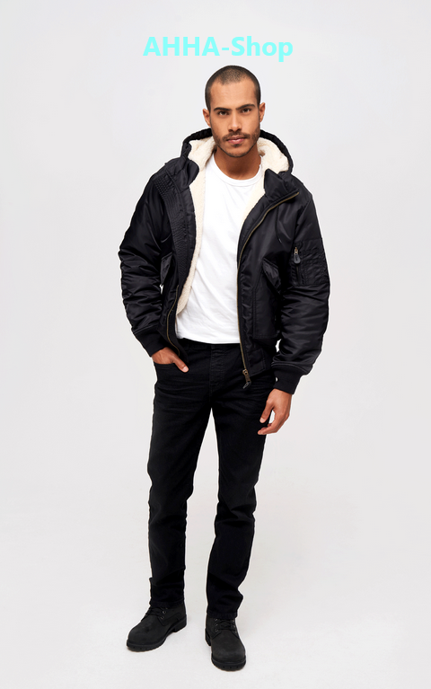 Brandit CWU Jacket hooded schwarz, Größe XXL