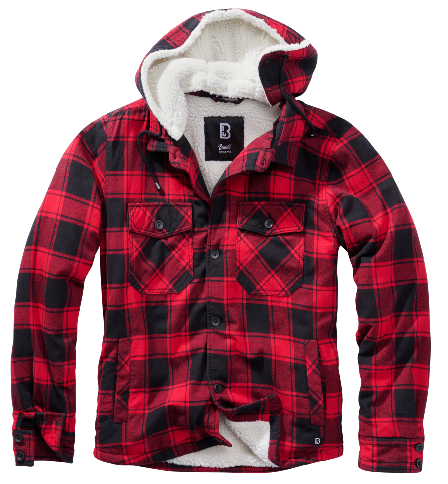 Brandit Lumberjacket hooded rot/schwarz, Größe 7XL
