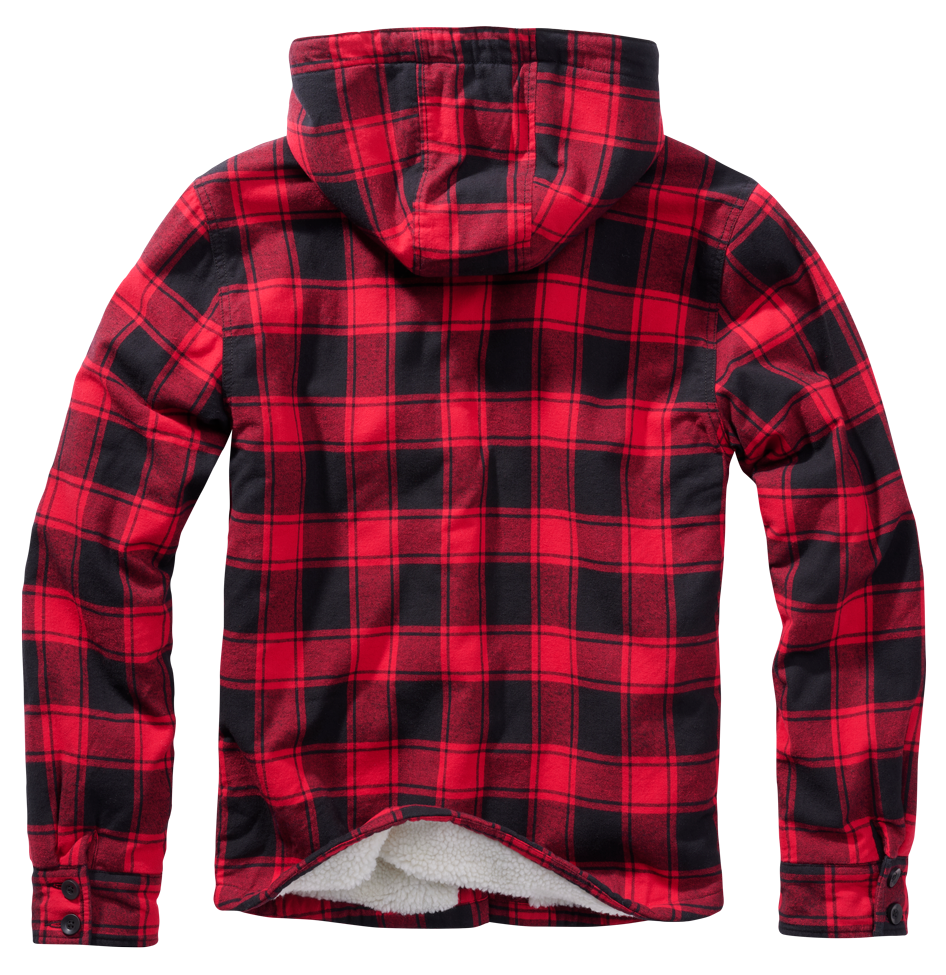 Brandit Lumberjacket hooded rot/schwarz, Größe XL