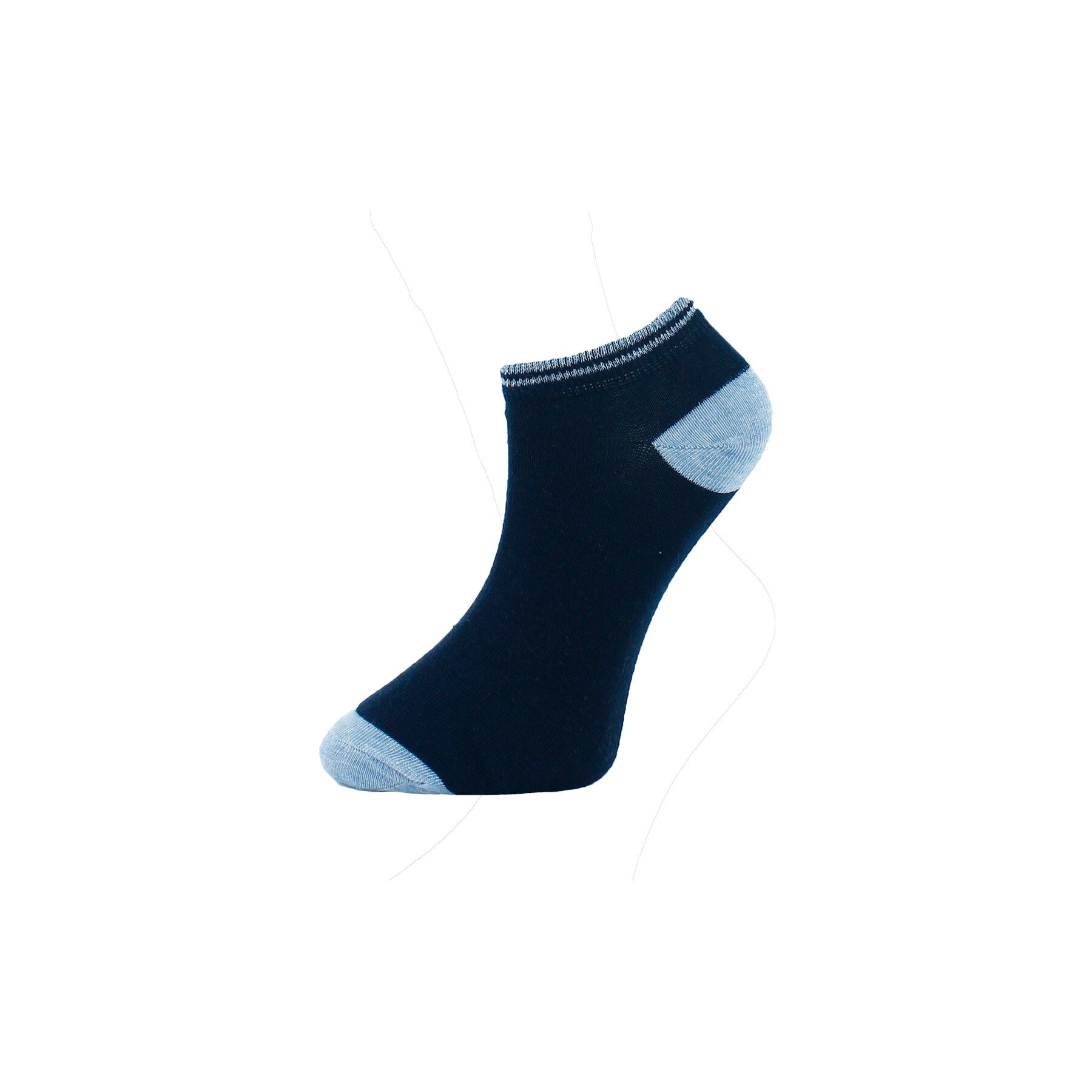 Damen Sneaker-Socken 7012, Blautöne bunt,2 x  4er Pack, Gr.35/38 