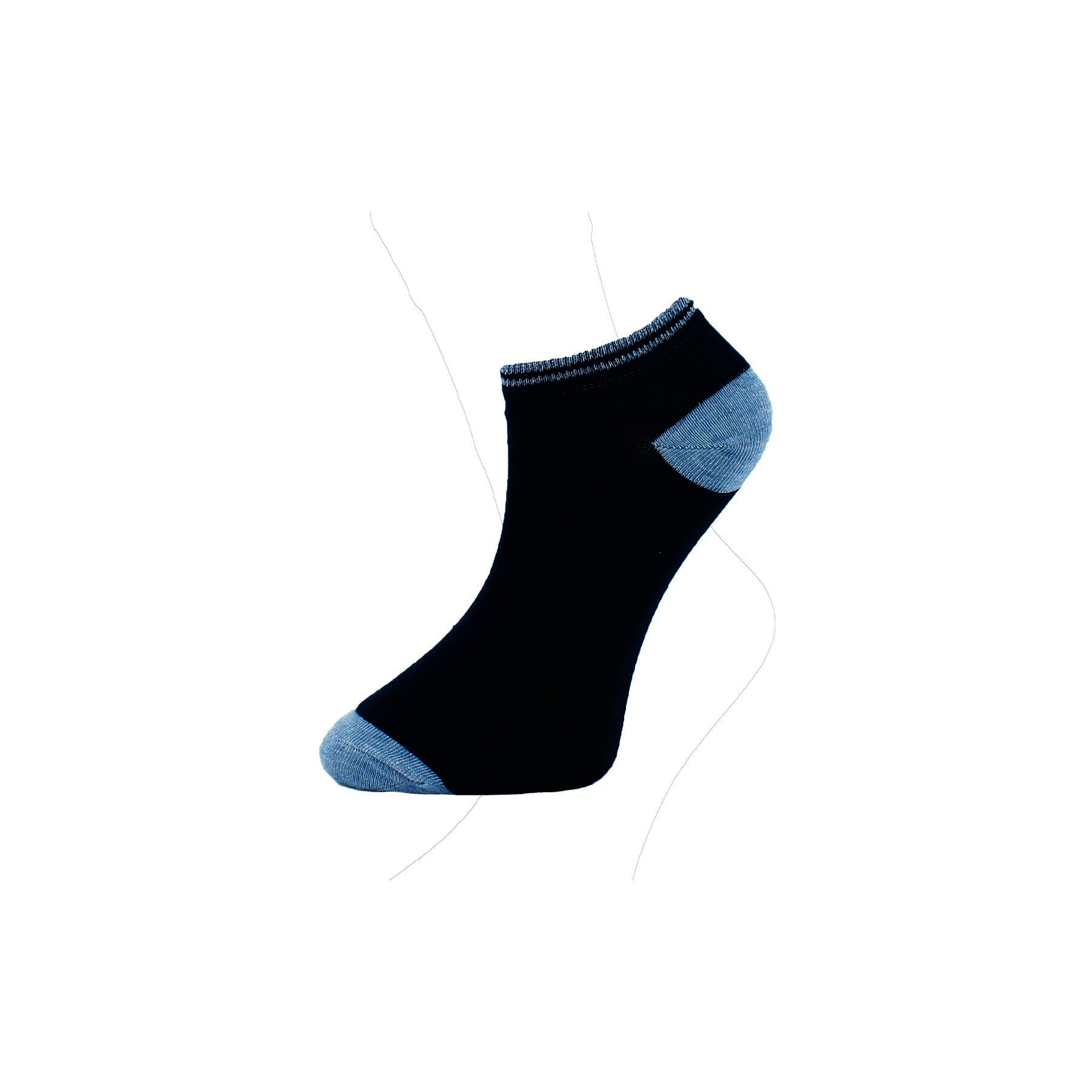 Damen Sneaker-Socken 7012, Blautöne bunt,2 x  4er Pack, Gr.35/38