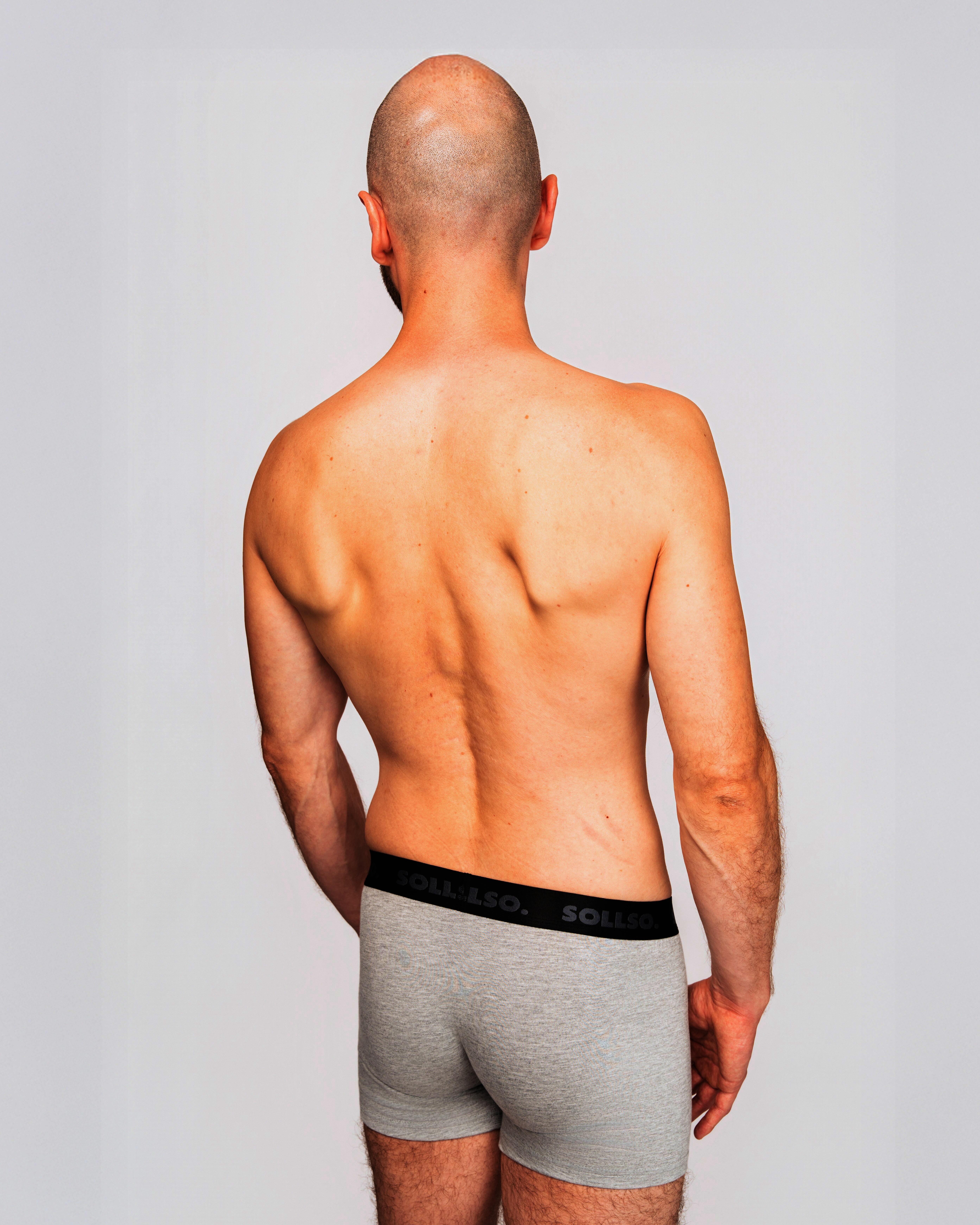 3er Pack Herren Boxershort, Bambusviskose, Grau Melliert, Gr.L