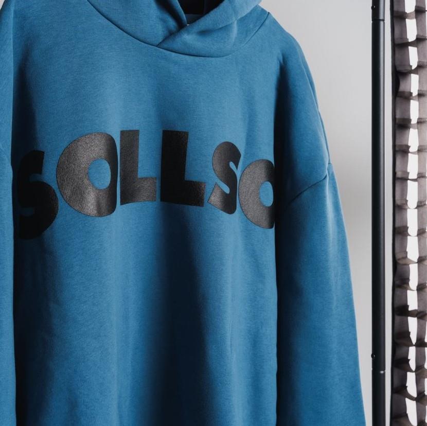 SOLLSO. Hoodie „Pure Logo“, Farbe Rough Sea, Größe 10XL
