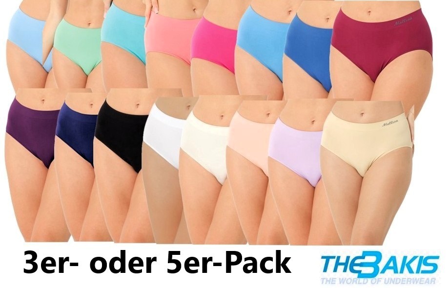 Damen-Slip „Mellisa“ 2077, Schwarz,3er-Pack, Gr.L