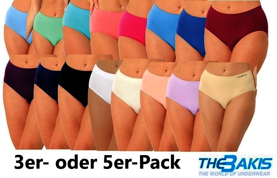 Damen-Slip „Mellisa“ 2077, Schwarz,3er-Pack, Gr.L