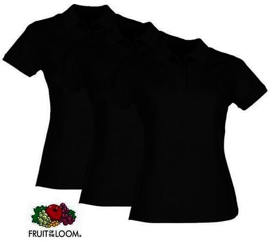 FOTL  Damen Premium-Poloshirt, 3er-Pack, schwarz, Gr.L