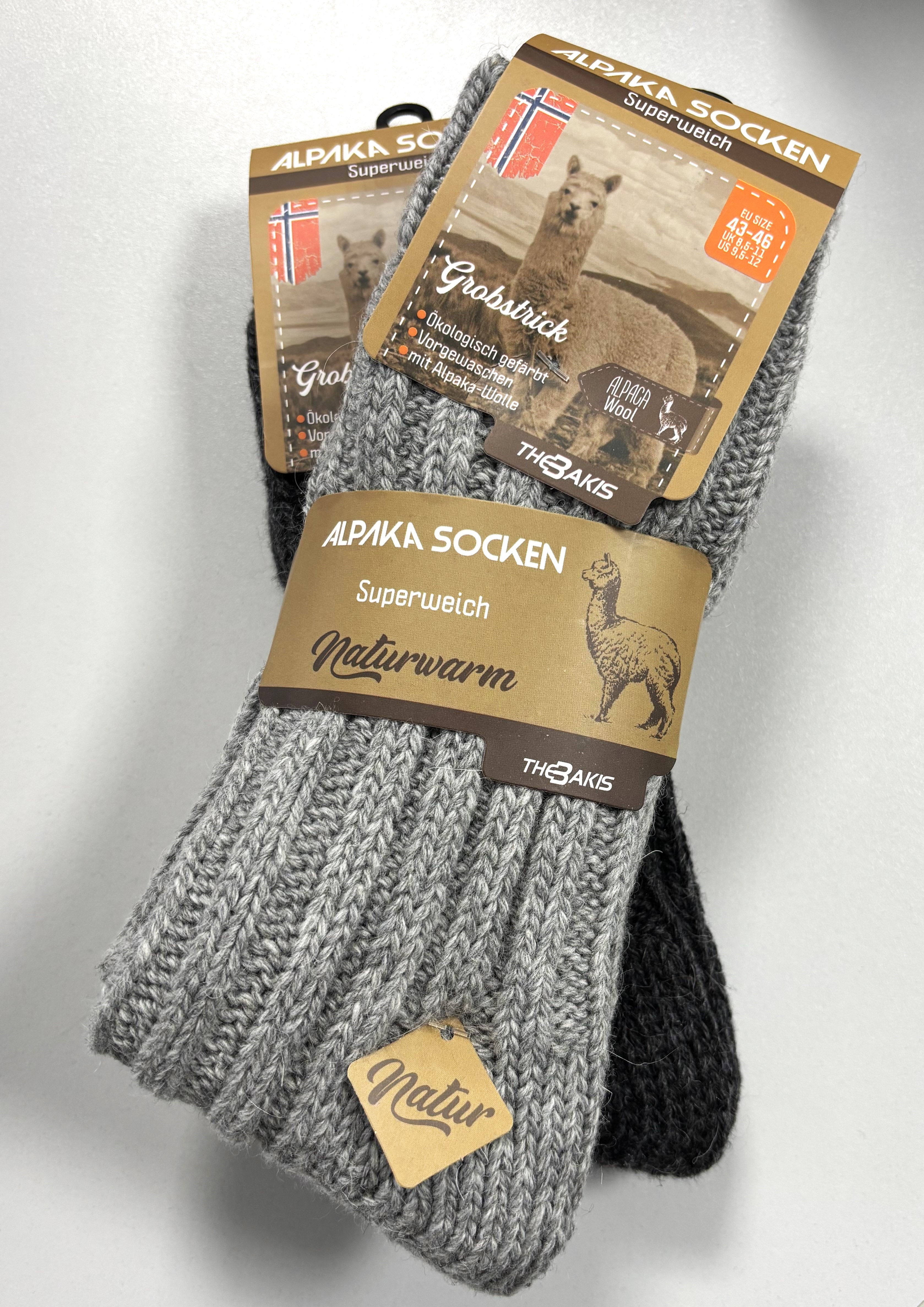 ALPAKA-Socken, Grau/Anthrazit, Art. 9018, 2er-Pack, Gr.43/46