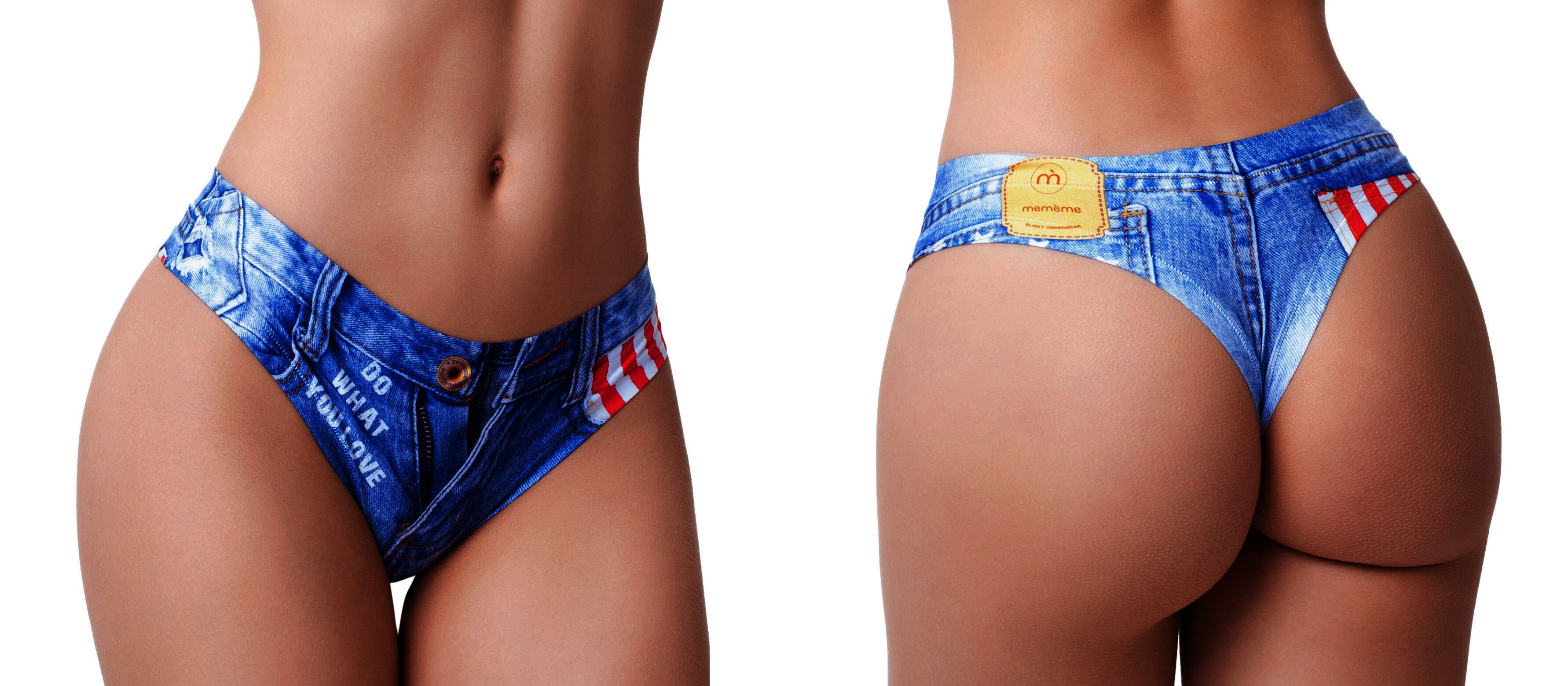 Memème JEANS AMERICAN FLAG Tanga, Größe M