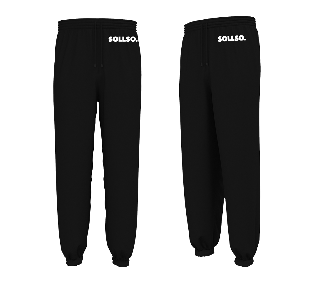 SOLLSO. Sweatpants „Pure Logo klein“, Farbe Dark Black, Größe 8XL