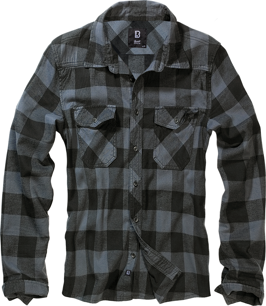 Brandit Holzfällerhemd schwarz/grau, Größe 5XL