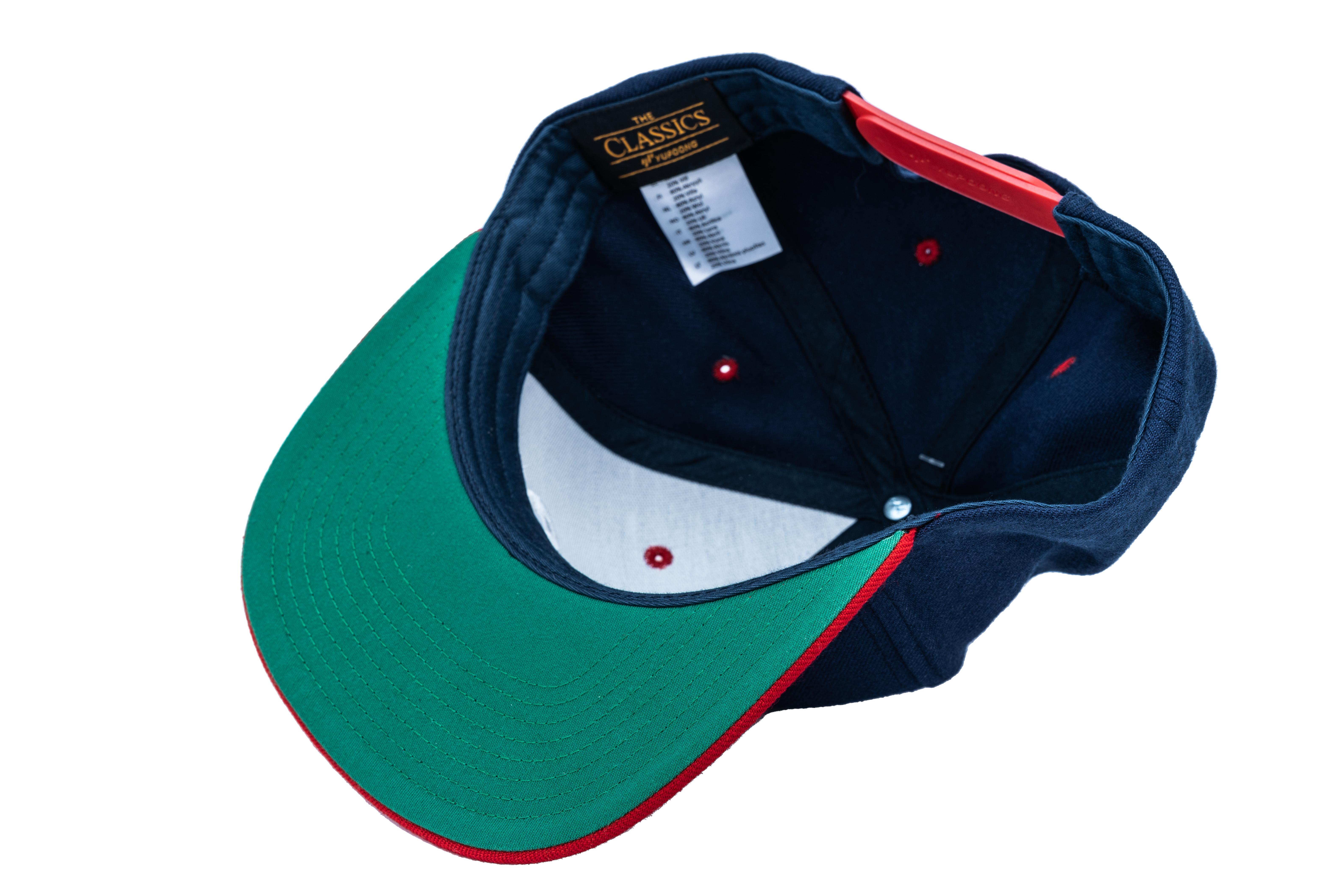 SOLLSO. Classic Snapback 2-Tone Cap, Navy-Red