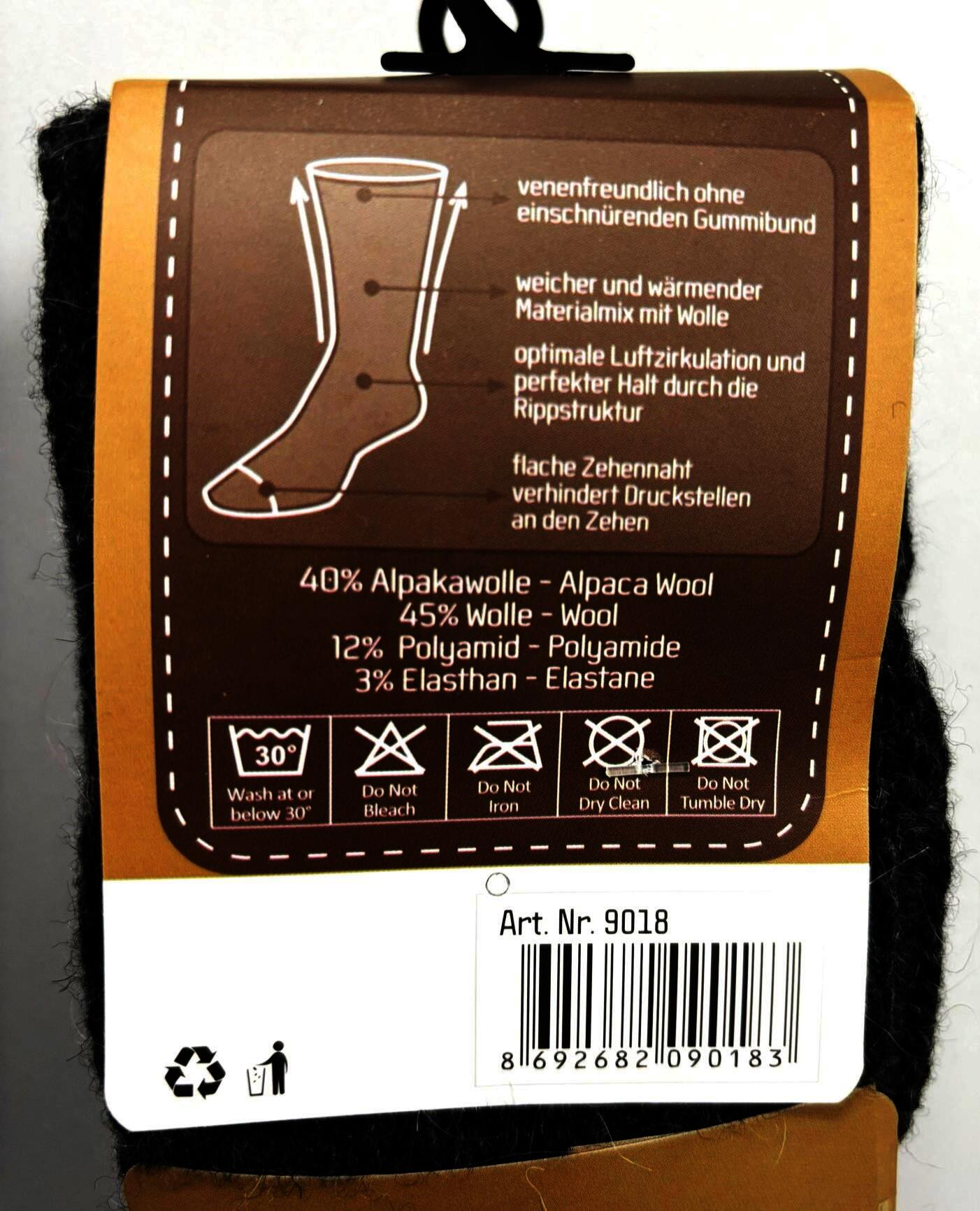 ALPAKA-Socken, Grau/Anthrazit, Art. 9018, 2er-Pack, Gr.43/46