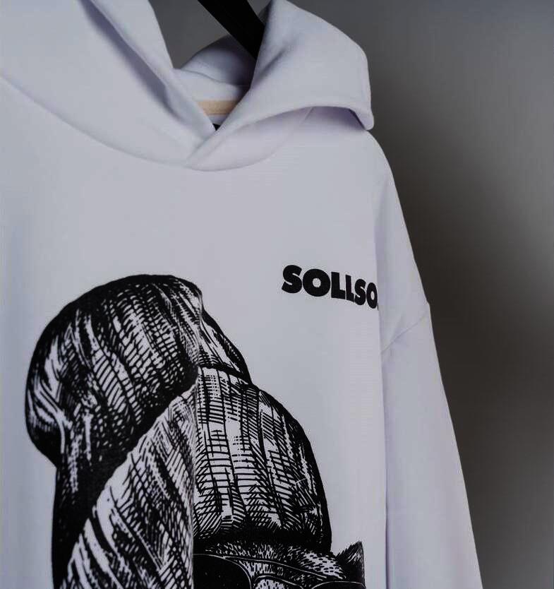 SOLLSO. Hoodie „Winterbear“, Farbe Melange White, Größe 7XL
