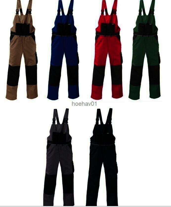 Canvas-Latzhose (320 g/m²) „AMAZONAS” Farbe khaki/schwarz, Größe 54