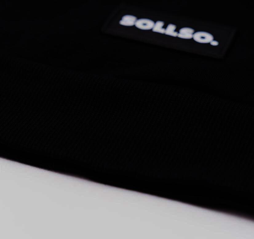 SOLLSO. Premium Hoodie "Pure Logo Big" Farbe Dark Black, Größe 3XL