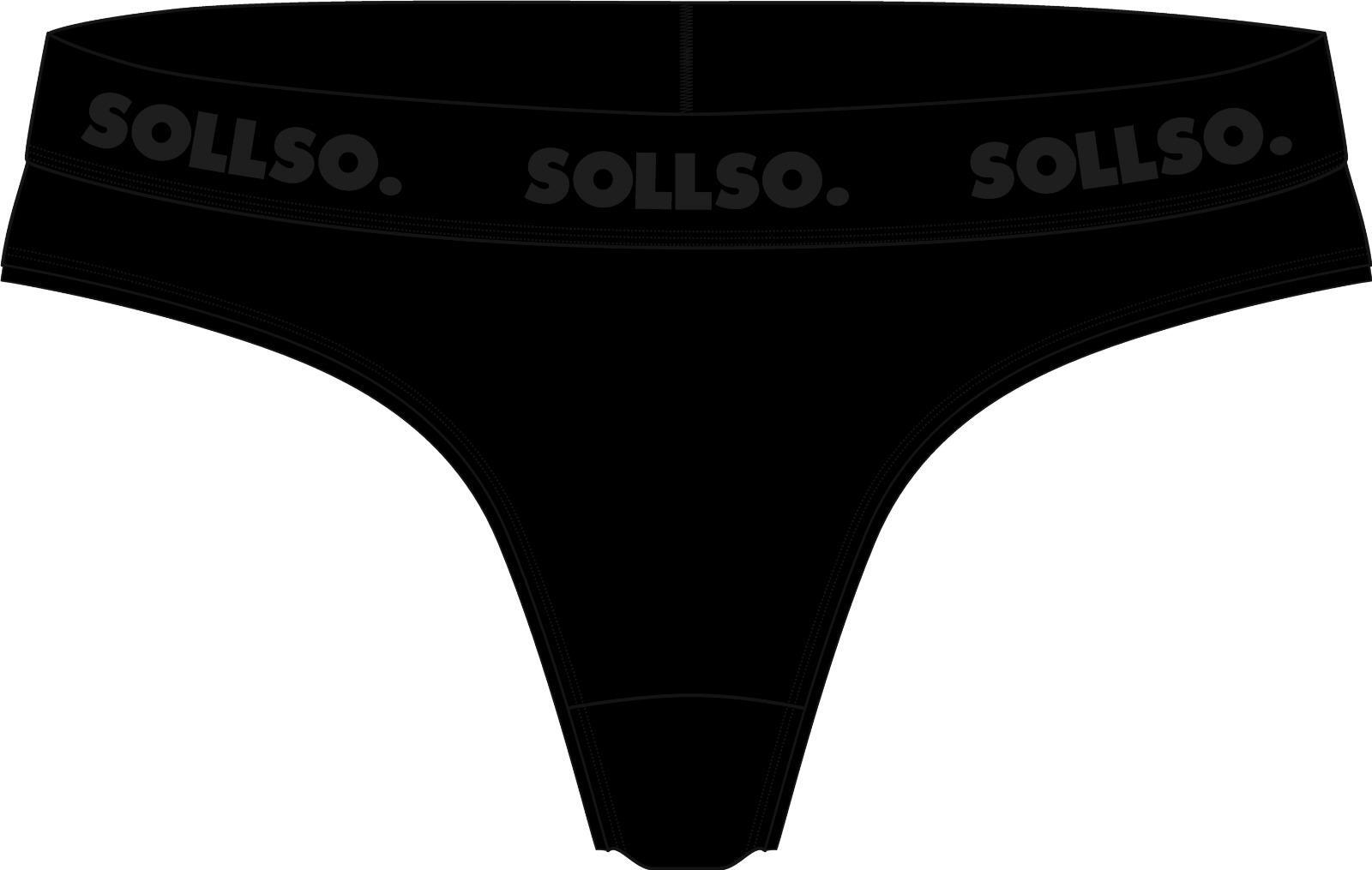 Damen Tanga, Bambusviskose, 3er-Pack, Schwarz/Schwarz, Gr. M